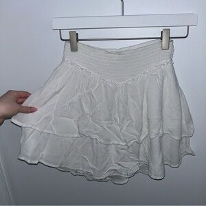 Hollister White Ruffle Tiered Miniskirt